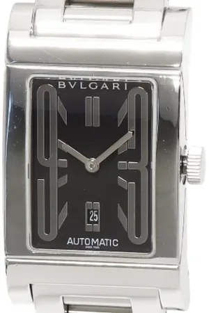 Bvlgari Pre-owned, Mężczyzna, Czarny, ONE SIZE, Pre-owned Stainless Steel watches