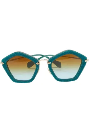 Miu Miu Pre-owned, Kobieta, Zielony, ONE SIZE, Pre-owned Acetate sunglasses