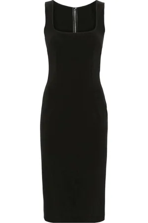 Dolce & Gabbana Sukienki, Kobieta, Czarny, L, Elegancka Sukienka Midi