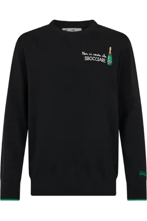 MC2 SAINT BARTH Bluzy, Mężczyzna, Czarny, L, Czarny Sweter Heron