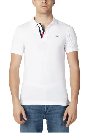Tommy Hilfiger Koszulki, Mężczyzna, Biały, 2XL, Biała Gładka Koszulka Polo z Zapinaniem na Guziki