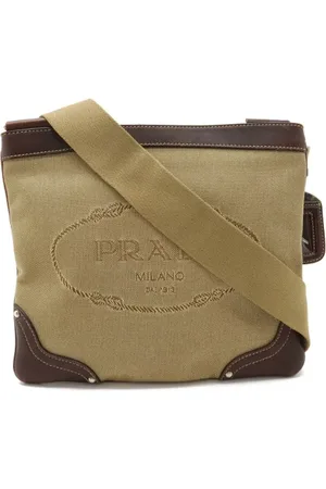 Prada Pre-owned, Kobieta, Beżowy, ONE SIZE, Skóra, Pre-owned Canvas crossbody-bags