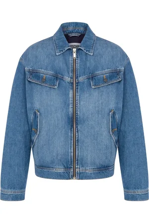 Moschino Kurtki, Mężczyzna, Niebieski, L, Denim, Niebieska Bawełniana Kurtka Regular