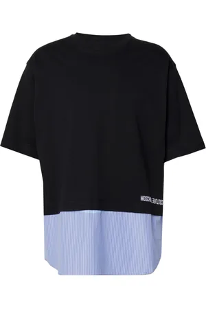 Moschino Koszulki, Mężczyzna, Czarny, M, Bawełna, Czarny Bawełna Regular Fit T-shirt