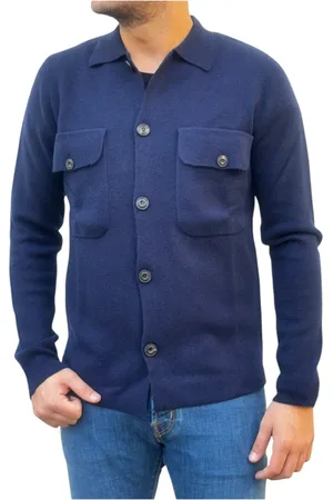 L.B.M. 1911 Swetry, Mężczyzna, Niebieski, XL, Stylowy Sweter Rozpinany
