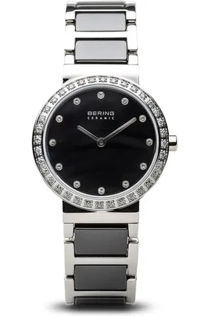 Bering Akcesoria, Kobieta, Szary, ONE SIZE, Zegarek Damski Ceramiczny 29 mm Bransoleta Ze Stali Nierdzewnej, Ceramiczny 10729-702