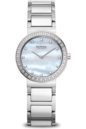 Bering Akcesoria, Kobieta, Szary, ONE SIZE, Zegarek Damski Ceramiczny 29 mm Bransoleta Ze Stali Nierdzewnej, Ceramiczny 10729-704
