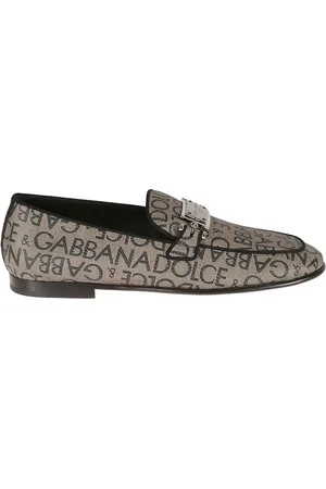 Dolce & Gabbana Buty, Mężczyzna, brązowy, 40 EU, Brązowe Mokasynyy z Monogramem