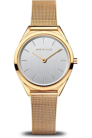 Bering Akcesoria, Kobieta, Żółty, ONE SIZE, Unisex Zegarek Ultra Slim 31 mm 3 ATM Szkło Szafirowe Slim Design Bransoleta Milanez 17031-334