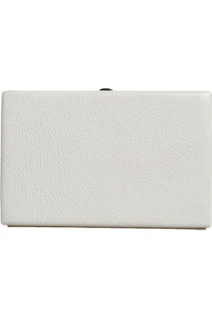 Dolce & Gabbana Torebki, Kobieta, Biały, ONE SIZE, Złota Ramka Skórzana Clutch