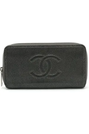 CHANEL Pre-owned, Kobieta, Szary, ONE SIZE, Skóra, Pre-owned skórzane portfele
