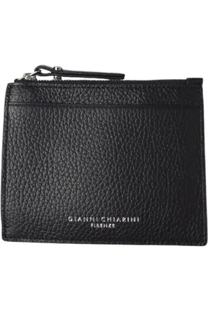 Gianni chiarini Akcesoria, Kobieta, Czarny, ONE SIZE, Czarny portfel na karty z zamkiem