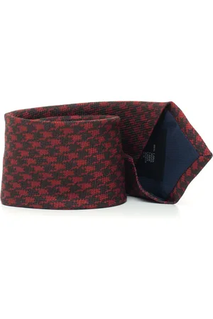 corneliani Akcesoria, Mężczyzna, Czerwony, ONE SIZE, Krawat W Szkocką Kratę Z Wełny I Jedwabiu