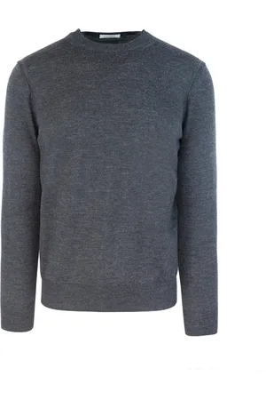 Paolo Pecora Bluzy, Mężczyzna, Szary, L, Regular Fit Crew Neck Sweater
