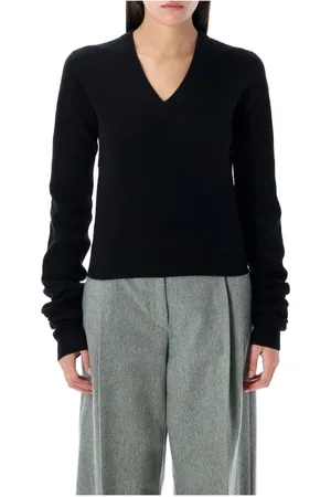 THE GARMENT Swetry, Kobieta, Czarny, S, Kaszmir, Czarny Sweter z W Szyją Aw 24
