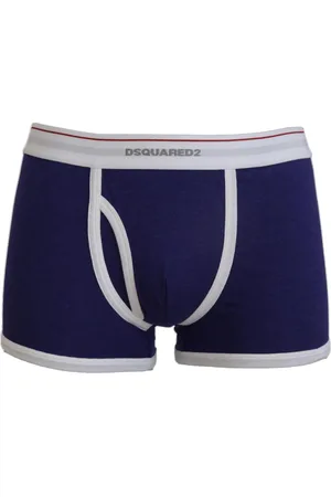 Dolce & Gabbana Bielizna, Kobieta, Wielobarwność, L, Klasyczne Bokserki Bielizna Bawełniana Biało-Niebieska