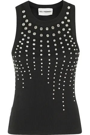 Des Phemmes Koszulki, Kobieta, Czarny, M, Chłodny Kolorowy Tank Top