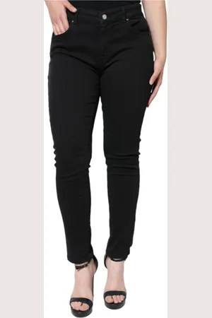 Dolce & Gabbana Jeansy, Kobieta, Czarny, L, Czarne Skinny Jeansyy z Logo