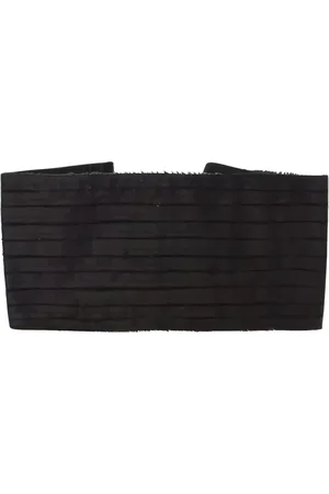 Dolce & Gabbana Akcesoria, Kobieta, Czarny, M, Czarny Jedwabny Plisowany Pasek
