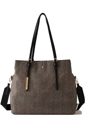 Borbonese Torebki, Kobieta, Czarny, ONE SIZE, Naturalno-czarna torba na zakupy