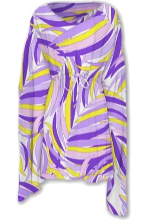 MC2 SAINT BARTH Sukienki, Kobieta, Fioletowy, ONE SIZE, Długi Damski Ponczo z Wzorem
