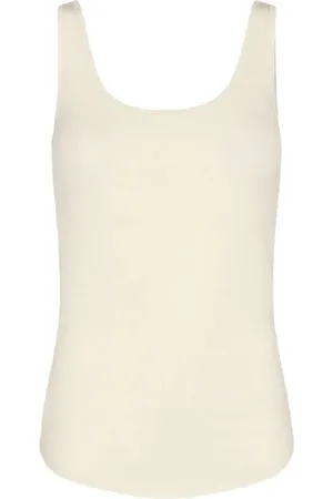 Sofie Schnoor Koszulki, Kobieta, Beżowy, L, Spandex, Klasyczny Podstawowy Top Off-White
