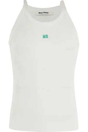 WALES BONNER Koszulki, Mężczyzna, Biały, M, Stylowy Tank Top dla Groovy Look