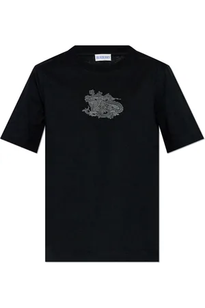 Burberry Koszulki, Kobieta, Czarny, S, Bawełna, Bawełniany T-shirt