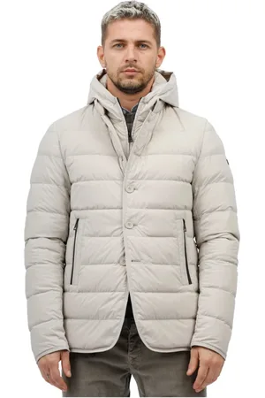 Duno Kurtki, Mężczyzna, Beżowy, 3XL, Kurtka pikowana bi-stretch z kapturem