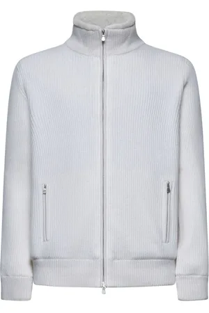 D4.0 Swetry, Mężczyzna, Biały, 2XL, Kaszmir, Białe Płaszcze dla Stylowego Wyglądu