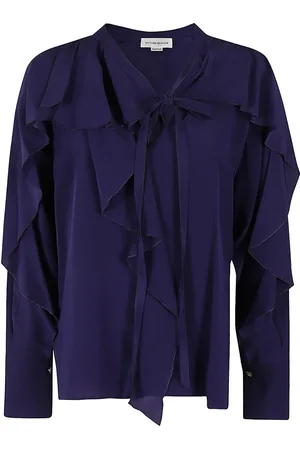 Victoria Beckham Bluzki, Kobieta, Fioletowy, 2XS, Elegancka Romantyczna Bluzka