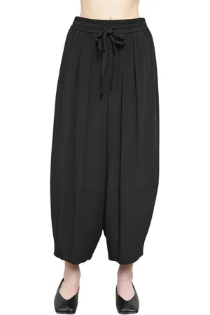 MEIMEIJ Spodnie, Kobieta, Czarny, S, Szerokie spodnie Crepe de Chine