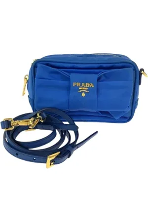 Prada Pre-owned, Kobieta, Niebieski, ONE SIZE, Nylon, Pre-owned Canvas crossbody-bags