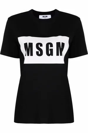 Msgm Koszulki, Kobieta, Czarny, XS, Bawełna, Podstawowa bawełniana koszulka