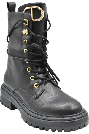 Twin-Set Buty, Kobieta, Czarny, 40 EU, Czarne Sznurowane Buty Elegancki Styl