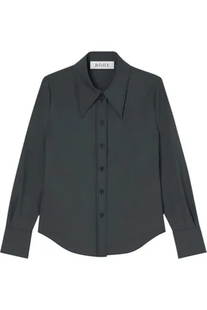 Rohe Bluzki, Kobieta, Zielony, M, Wełna, Zielona koszula z wełny Nowoczesny styl