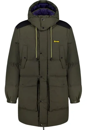 Ciesse Płaszcze, Mężczyzna, Zielony, M, Nylon, Canada - Długa Unisex Zielona Kurtka Piuchowa Wojskowa 4 Kieszenie Z Odłączaną Kapturem 100%