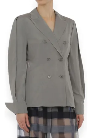 Alberta Ferretti Kurtki, Kobieta, Szary, M, Taffeta Koszula Elegancki Styl