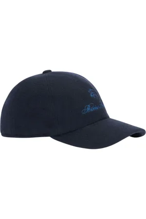 Brooks Brothers Akcesoria, unisex, Niebieski, ONE SIZE, Kaszmir, Czapka baseballowa z logo z wełny i kaszmiru