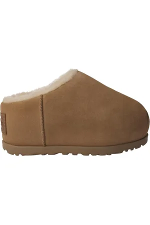 UGG Buty, Kobieta, brązowy, 37 EU, Zamsz, Karmelowe Zestawione Chodaki z Pianką