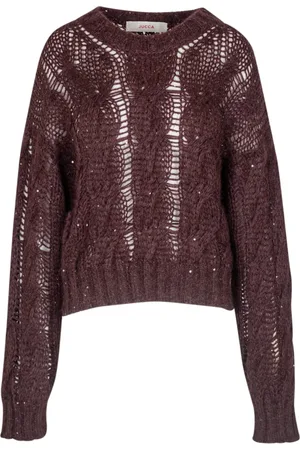 Jucca Swetry, Kobieta, Fioletowy, L, Elegancka Sukienka