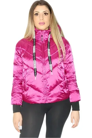 Ciesse Kurtki, Kobieta, Różowy, S, Nylon, Metaliczna Nylonowa Kurtka V-Steppowana Eco