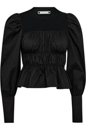 Co`Couture Bluzki, Kobieta, Czarny, S, Bawełna, Elegancka Czarna Bluzka Bustier