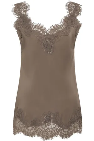 Gold Hawk Koszulki, Kobieta, brązowy, M, Taupe Koronkowy Top