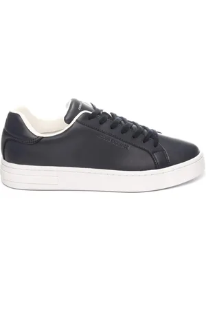 Armani Exchange Buty, Mężczyzna, Niebieski, 44 EU, Sneakersy z Logo z Skóry