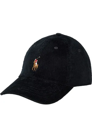 Ralph Lauren Akcesoria, Mężczyzna, Czarny, ONE SIZE, Bawełna, Czarna bawełniana czapka Casquette
