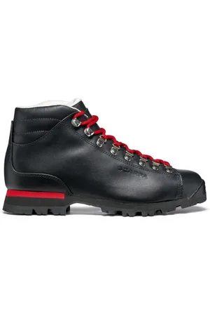Scarpa Buty, Mężczyzna, Czarny, 41 EU, Zamsz, Czarne Skórzane Sneakersy Wydłużone Wiązanie