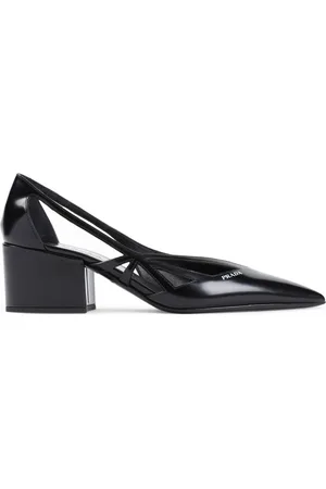 Prada Buty, Kobieta, Czarny, 40 EU, Czarne Skórzane Czółenka Elegancki Styl