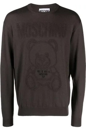 Moschino Swetry, Mężczyzna, Szary, L, Stylowy T-shirt dla mężczyzn