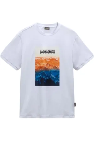 Napapijri Koszulki, Mężczyzna, Biały, 2XL, Stylowy T-shirt męski